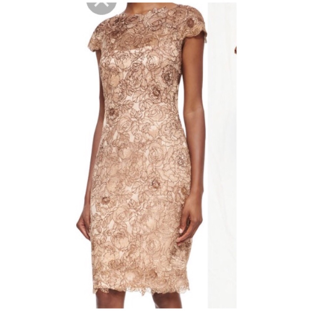 BHLDN size 16 Gold roses & lace dress BNWT